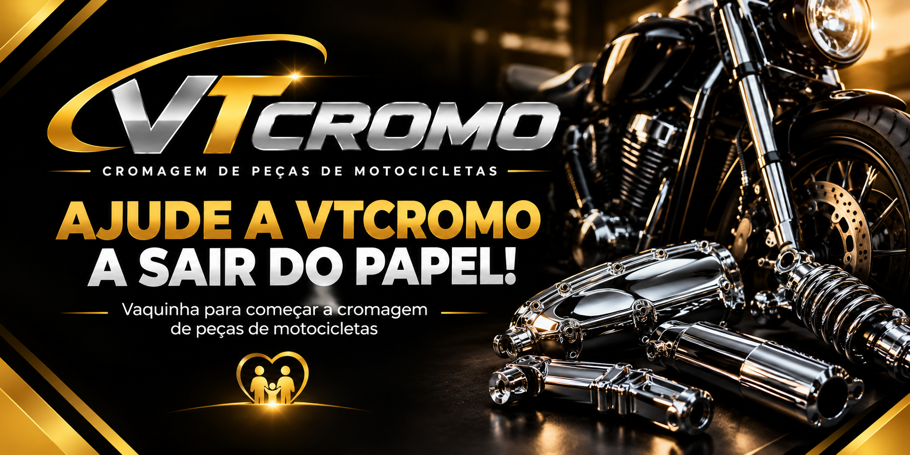 🏍️ Ajude a VTCROMO a sair do papel: um sonho de empreender com cromagem!